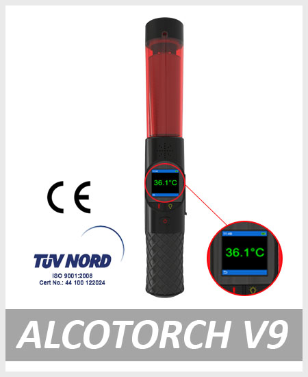 Multi-purpose alcohol tester baton Alcotorch V9